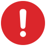 Exclamation mark on red background