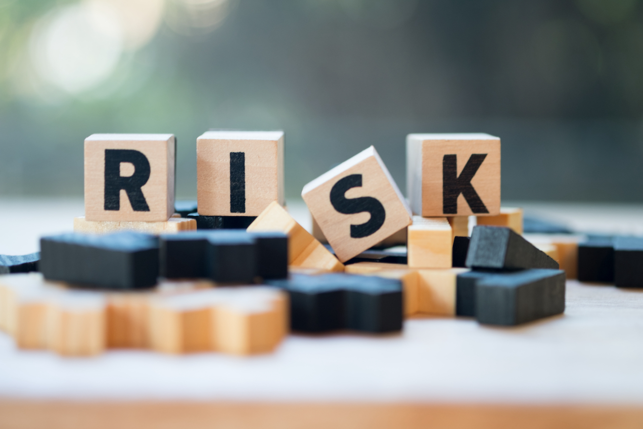 Wooden letters with the word RISK
